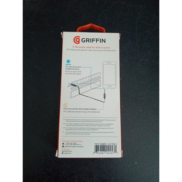 Flat aux audio cable 6' cell phone griffin - Picture 2 of 4